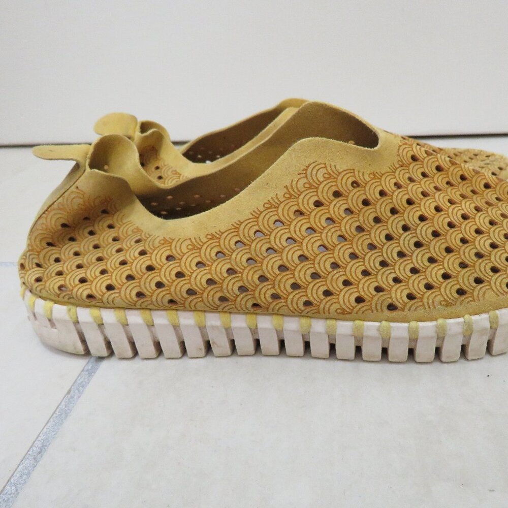 ILSE JACOBSEN Tulip 139 Slip On Perforated Yellow Sneakers Shoes - Size 9.5 / 10 - Picture 9 of 12